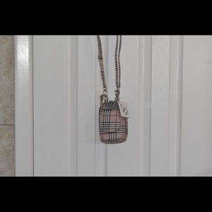 Pink plaid crossbody